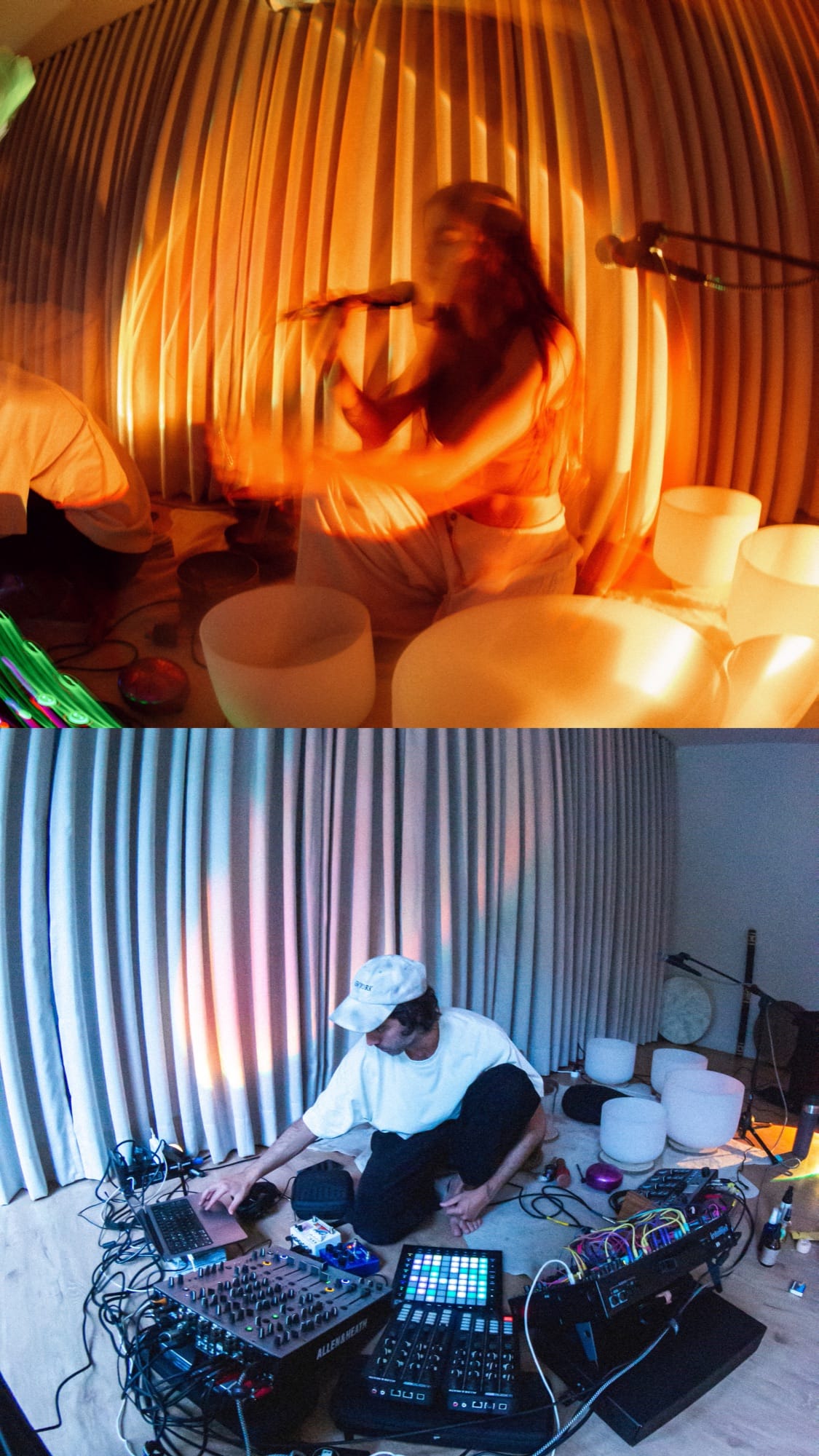 Mari cantando y Felipe con síntesis modular